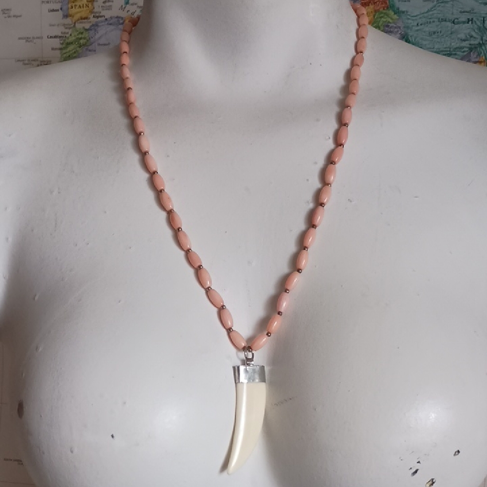 Pink Coral Bead Necklace